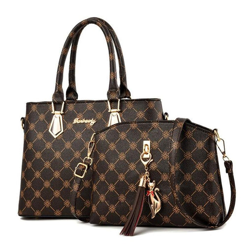 Vintage Women's Luxury Bag High Capacity Purses and Handbags Composite Bag 2pieces/set Handbags for Women 2020 Luxury Bag