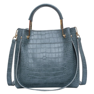 Crocodile Women's Handbags Wild Vintage Bucket Top-handle Large Capacity Solid Simple Casual Crossbody Bag Fashion Shoulder Bags