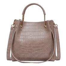 Load image into Gallery viewer, Crocodile Women&#39;s Handbags Wild Vintage Bucket Top-handle Large Capacity Solid Simple Casual Crossbody Bag Fashion Shoulder Bags