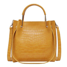 Load image into Gallery viewer, Crocodile Women&#39;s Handbags Wild Vintage Bucket Top-handle Large Capacity Solid Simple Casual Crossbody Bag Fashion Shoulder Bags