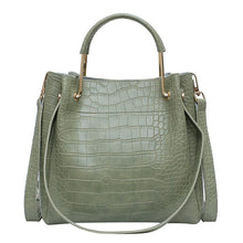 Load image into Gallery viewer, Crocodile Women&#39;s Handbags Wild Vintage Bucket Top-handle Large Capacity Solid Simple Casual Crossbody Bag Fashion Shoulder Bags