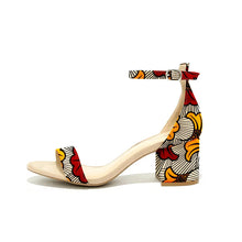 Load image into Gallery viewer, Shenbolen 2020 Women sandals ankara print heels sandals  women high heels square party shoes fashion african ankara print shoes