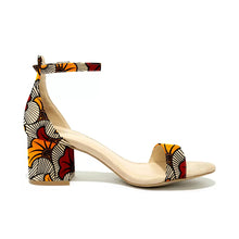 Load image into Gallery viewer, Shenbolen 2020 Women sandals ankara print heels sandals  women high heels square party shoes fashion african ankara print shoes