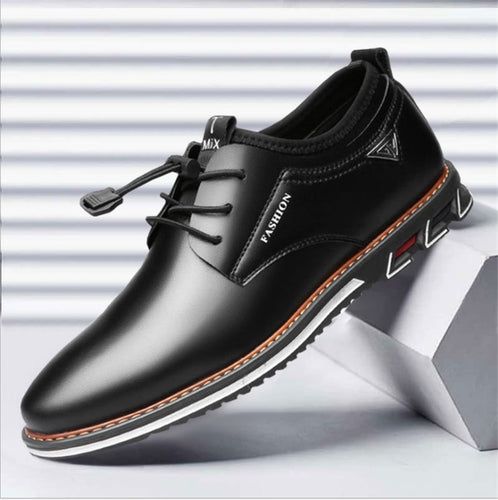 Newest Luxury Pointed Toe Casual Leather Shoes Men's Fashion Lace Up Business Dress Oxfords Solid Wedding Office Males Flats Man