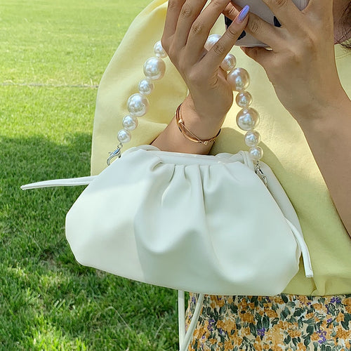 Pearl Tote Cloud Bag 2020 Fashion New High-quality Soft Leather Women's Designer Handbag Elegant Travel Shoulder Messenger Bag