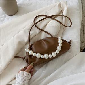 Pearl Tote Cloud Bag 2020 Fashion New High-quality Soft Leather Women's Designer Handbag Elegant Travel Shoulder Messenger Bag