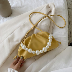 Pearl Tote Cloud Bag 2020 Fashion New High-quality Soft Leather Women's Designer Handbag Elegant Travel Shoulder Messenger Bag