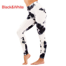 Load image into Gallery viewer, Women Tie Dye Pants Ruched Butt Lift Textured Scrunch Leggings Booty Push Up Tights Workout Gym Fitness Exercise Running Pants