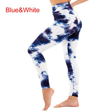 Load image into Gallery viewer, Women Tie Dye Pants Ruched Butt Lift Textured Scrunch Leggings Booty Push Up Tights Workout Gym Fitness Exercise Running Pants