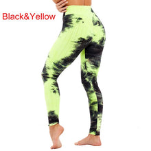 Load image into Gallery viewer, Women Tie Dye Pants Ruched Butt Lift Textured Scrunch Leggings Booty Push Up Tights Workout Gym Fitness Exercise Running Pants