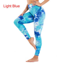 Load image into Gallery viewer, Women Tie Dye Pants Ruched Butt Lift Textured Scrunch Leggings Booty Push Up Tights Workout Gym Fitness Exercise Running Pants