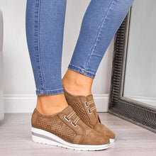 Load image into Gallery viewer, 2020 Flock New High Heel Lady Casual Women Sneakers Leisure Platform Shoes Breathable Height Increasing Shoes Women Flats