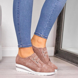 2020 Flock New High Heel Lady Casual Women Sneakers Leisure Platform Shoes Breathable Height Increasing Shoes Women Flats