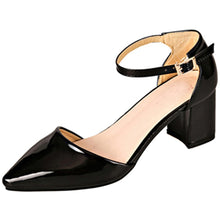 Load image into Gallery viewer, European style sandals female 2020 new word buckle thick with single shoes Women&#39;s pumps  small size 31 32 33 Baotou high heels