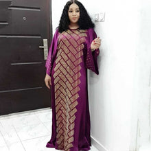 Load image into Gallery viewer, 2020 Traditional Fashion Satin Silk Boubou African Women Long Maix Dresses Quality Dashiki Abaya Muslim Dresses For Women