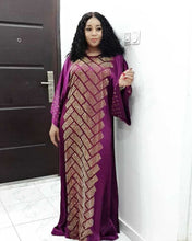 Load image into Gallery viewer, 2020 Traditional Fashion Satin Silk Boubou African Women Long Maix Dresses Quality Dashiki Abaya Muslim Dresses For Women