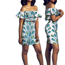 Load image into Gallery viewer, African Short Sleeves Print Tops and Skirt Sets for Women Bazin Riche African Clothing 2 Pieces Skirt Set Customize Wear A722627