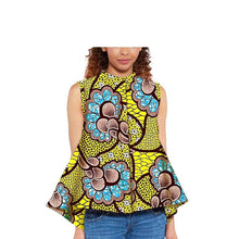 Load image into Gallery viewer, Women Blouse African Shirts for Women Ankara Print Clothes Sleeveless Crop Top Short Top Ankara Attire Summer Wear S2024003