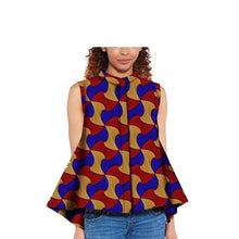 Load image into Gallery viewer, Women Blouse African Shirts for Women Ankara Print Clothes Sleeveless Crop Top Short Top Ankara Attire Summer Wear S2024003