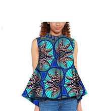 Load image into Gallery viewer, Women Blouse African Shirts for Women Ankara Print Clothes Sleeveless Crop Top Short Top Ankara Attire Summer Wear S2024003