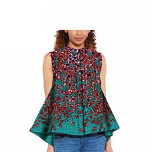 Load image into Gallery viewer, Women Blouse African Shirts for Women Ankara Print Clothes Sleeveless Crop Top Short Top Ankara Attire Summer Wear S2024003