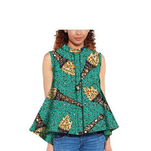 Load image into Gallery viewer, Women Blouse African Shirts for Women Ankara Print Clothes Sleeveless Crop Top Short Top Ankara Attire Summer Wear S2024003