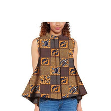 Load image into Gallery viewer, Women Blouse African Shirts for Women Ankara Print Clothes Sleeveless Crop Top Short Top Ankara Attire Summer Wear S2024003