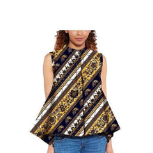 Load image into Gallery viewer, Women Blouse African Shirts for Women Ankara Print Clothes Sleeveless Crop Top Short Top Ankara Attire Summer Wear S2024003