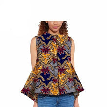 Load image into Gallery viewer, Women Blouse African Shirts for Women Ankara Print Clothes Sleeveless Crop Top Short Top Ankara Attire Summer Wear S2024003