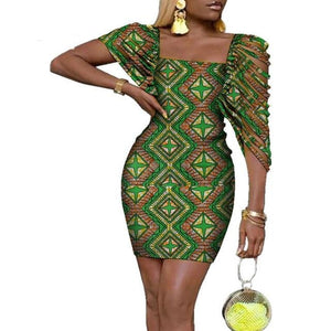 Sexy Dresses Bazin Riche Lady Clothes Traditional Newest African Clothing Dashiki African Wax Print Dress for Women WY4317