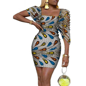 Sexy Dresses Bazin Riche Lady Clothes Traditional Newest African Clothing Dashiki African Wax Print Dress for Women WY4317