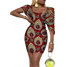 Load image into Gallery viewer, Sexy Dresses Bazin Riche Lady Clothes Traditional Newest African Clothing Dashiki African Wax Print Dress for Women WY4317