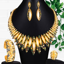 Load image into Gallery viewer, GODKI 4PCS Luxury African Jewelry Set For Women Wedding Party Dubai Bridal Jewelry Sets 2021 Necklace Earring Bracelet Ring Set