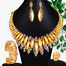 Load image into Gallery viewer, GODKI 4PCS Luxury African Jewelry Set For Women Wedding Party Dubai Bridal Jewelry Sets 2021 Necklace Earring Bracelet Ring Set