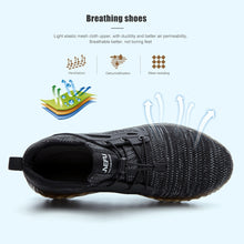 Load image into Gallery viewer, Lightweight breathable men safety shoes steel toe work shoes for men anti-smashing construction sneakers with reflective