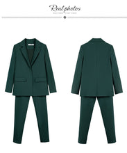 Load image into Gallery viewer, Work Pant Suits OL 2 Piece Set for Women Business interview suit set uniform smil Blazer and Pencil Pant Office Lady suit