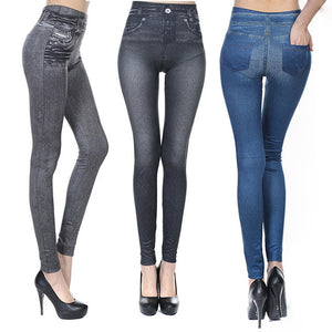 Fleece Lined Warm Winter Leggings slim-fit Denim Jeggings For Women Thermal Leggins Jeans Sexy Push Up Pencil Pants Plus Size