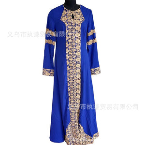 WEPBEL Women Fashion Arab Ladies Kaftan Fashion Dubai Muslim Dress Islamic Clothing Maxi Dress Robes