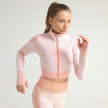 Load image into Gallery viewer, Sexy Women Clothes Seamless Fitness Leggings+long Sleeve Cropped Top Zipper Tracksuit Active Wear Gym Leggings Pants