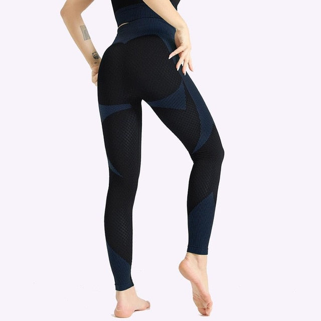 Sexy Women Clothes Seamless Fitness Leggings+long Sleeve Cropped Top Zipper Tracksuit Active Wear Gym Leggings Pants