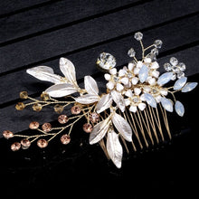 Load image into Gallery viewer, Mix Style Elegant Crystal Pearl Flower Hair Jewelry Wedding Hair Accessories Hair Comb Bridal tiara hair ornaments Wholesale