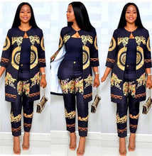 Load image into Gallery viewer, 2020 Elegant African Sets Print Trousers Tops Pants Suits Dashiki Dress Bazin Robe Gowns Evening Party Traditional Hipster