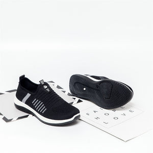 Women Flat Shoes Knit Woman Casual Slip On Vulcanized Shoes Female Mesh Soft Breathable Women's Footwear For Ladies Sneaker