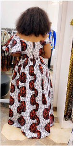 Afican Print Dress Women Halloween Ruffles Flora Fashion Robe Africaine Femme Bodycon Maxi Mermaid Dress Africa Clothes