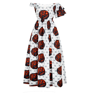 Afican Print Dress Women Halloween Ruffles Flora Fashion Robe Africaine Femme Bodycon Maxi Mermaid Dress Africa Clothes