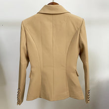 Load image into Gallery viewer, TOP QUALITY New Stylish 2020 Classic Designer Blazer Women&#39;s Double Breasted Metal Lion Buttons Blazer Jacket Outer Wear Khaki