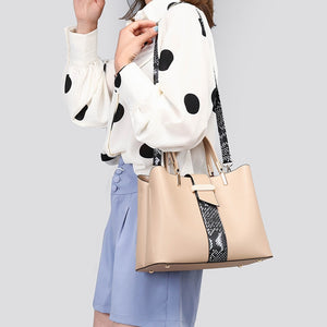 Women's bag high quality stitching 2 piece set ladies large capacity OL handbag luxury designer ladies shoulder messenger bag