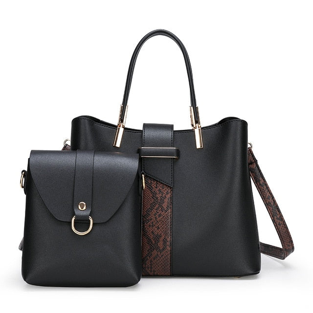 Women's bag high quality stitching 2 piece set ladies large capacity OL handbag luxury designer ladies shoulder messenger bag