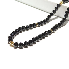 Load image into Gallery viewer, Lii Ji 4x6mm Black Spinel Natural Stone Sparkling Beaded Necklace American 14K Gold Filled Necklace 40+5cm Two Style Can Choose