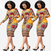 Load image into Gallery viewer, African Dresses for Women Dashiki Print 2020 News Tribal Ethnic Fashion V-neck Ladies Clothes Casual Sexy Dress Robe Party